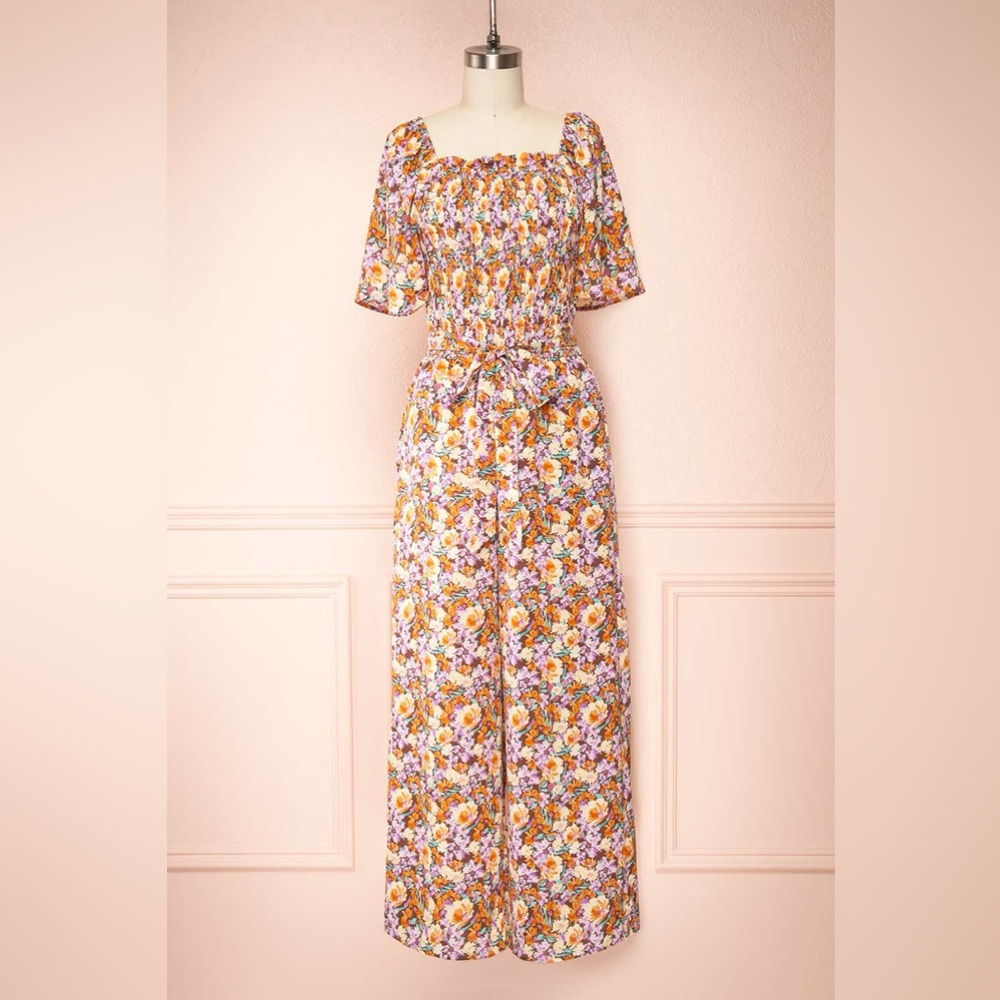 Floral Jumpsuit with Belt